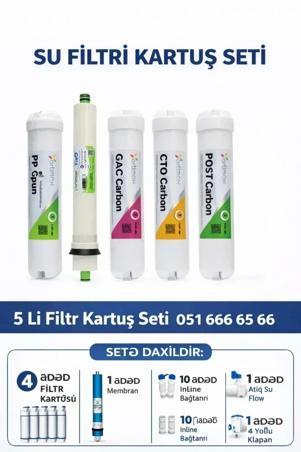 Ortimax Membran Daxil 5-li Filtr Seti