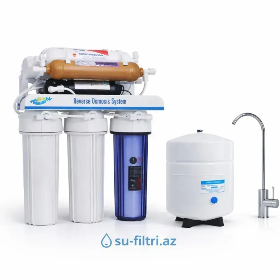 Aquabir 5 Filtrli 75 GPD Su Təmizləmə Filtri – 3.2 Galon Çənli