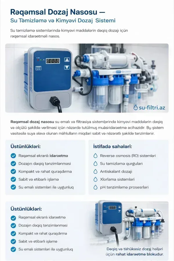 Rəqəmsal Dozaj Nasosu – Su Təmizləmə və Kimyəvi Dozaj Sistemi